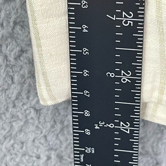 Lafayette 148 Womens Pants 100% Linen Cropped Lined Cuffed Cream Tan Striped 4 - Picture 8 of 11